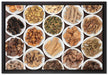 Gewürze in Schälchen auf Leinwandbild gerahmt Größe 60x40