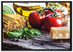 Spaghetti Tomaten Parmesan auf Leinwandbild gerahmt Größe 100x70