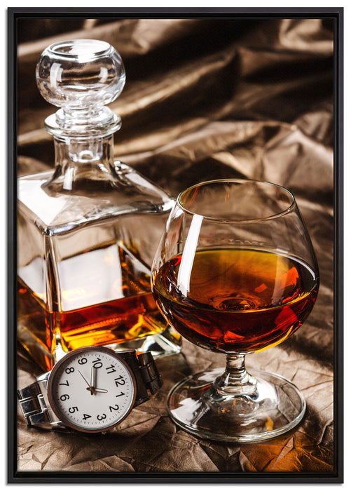 Man Things Whiskey auf Leinwandbild gerahmt Größe 100x70