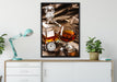 Man Things Whiskey auf Leinwandbild gerahmt verschiedene Größen im Wohnzimmer