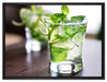 Cocktail mit Pfefferminz auf Leinwandbild gerahmt Größe 80x60
