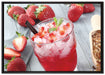 Leckerer Erdbeercocktail auf Leinwandbild gerahmt Größe 100x70