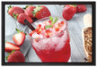 Leckerer Erdbeercocktail auf Leinwandbild gerahmt Größe 60x40