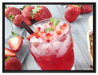 Leckerer Erdbeercocktail auf Leinwandbild gerahmt Größe 80x60