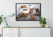 Schokolade und Kaffee auf Leinwandbild gerahmt verschiedene Größen im Wohnzimmer