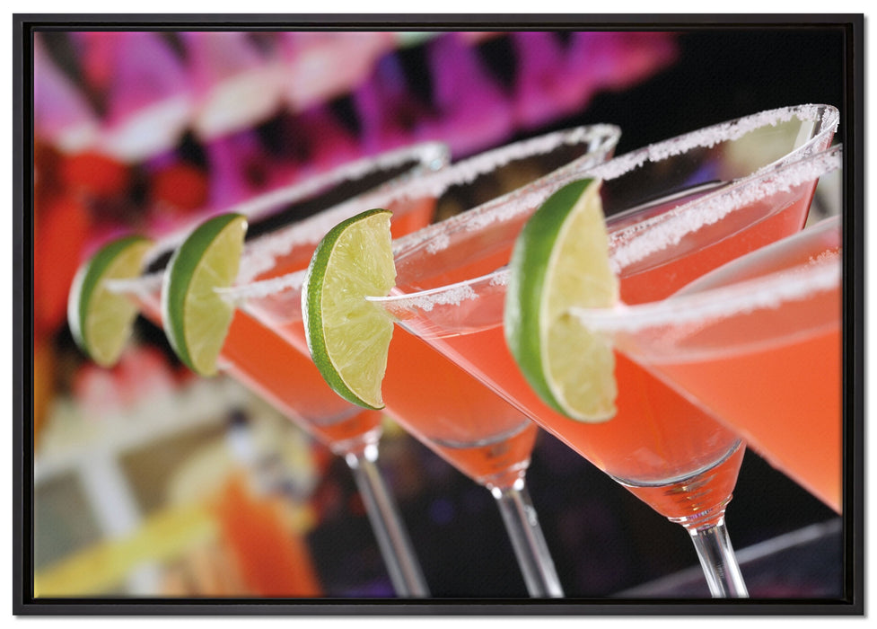 Singapur Sling Cocktails auf Leinwandbild gerahmt Größe 100x70