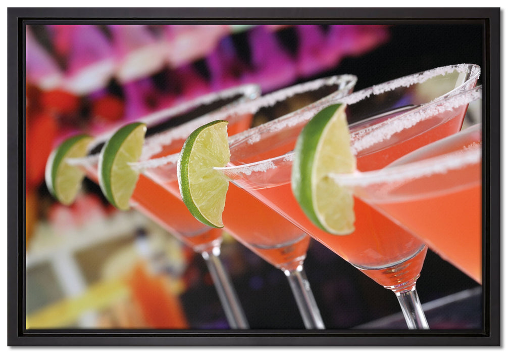 Singapur Sling Cocktails auf Leinwandbild gerahmt Größe 60x40