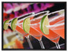 Singapur Sling Cocktails auf Leinwandbild gerahmt Größe 80x60