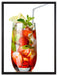 Erdbeercocktail auf Leinwandbild gerahmt Größe 80x60
