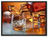 Edler Whiskey auf Leinwandbild gerahmt Größe 80x60