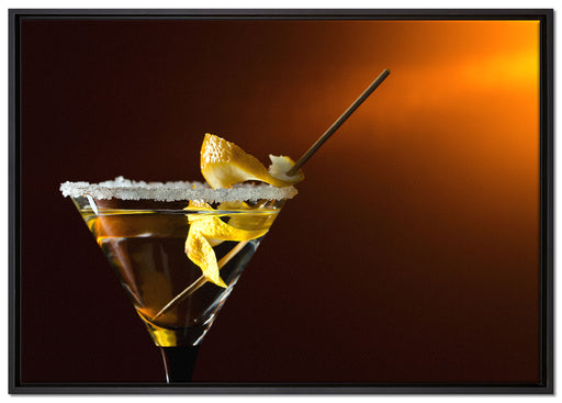 Cocktail Zuckerrand auf Leinwandbild gerahmt Größe 100x70