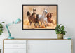 Western Pferde mit Fohlen auf Leinwandbild gerahmt verschiedene Größen im Wohnzimmer