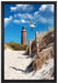 Schöner Leuchtturm am Strand auf Leinwandbild gerahmt Größe 60x40