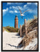 Schöner Leuchtturm am Strand auf Leinwandbild gerahmt Größe 80x60