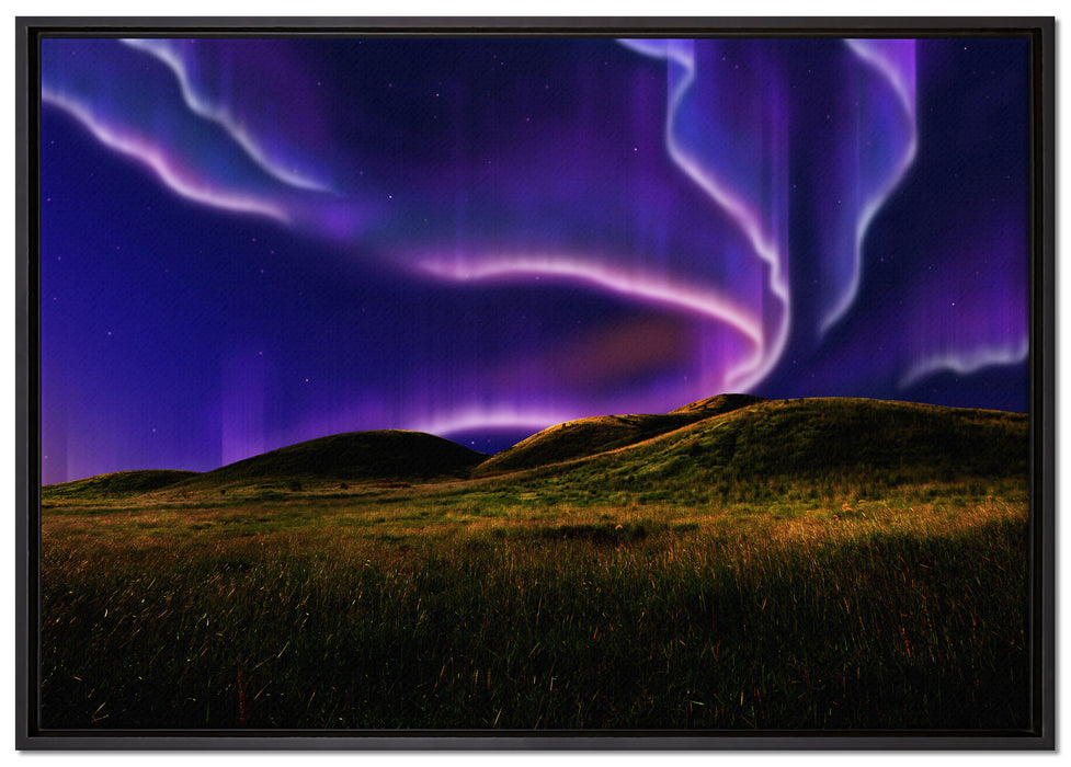 phantastisches Polarlicht auf Leinwandbild gerahmt Größe 100x70