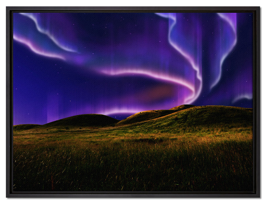 phantastisches Polarlicht auf Leinwandbild gerahmt Größe 80x60