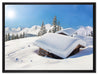 Berghütten in den Alpen auf Leinwandbild gerahmt Größe 80x60