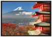 Tempel am Fudschijama Japan auf Leinwandbild gerahmt Größe 100x70