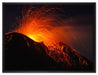 Bedrohlicher Vulkanausbruch auf Leinwandbild gerahmt Größe 80x60