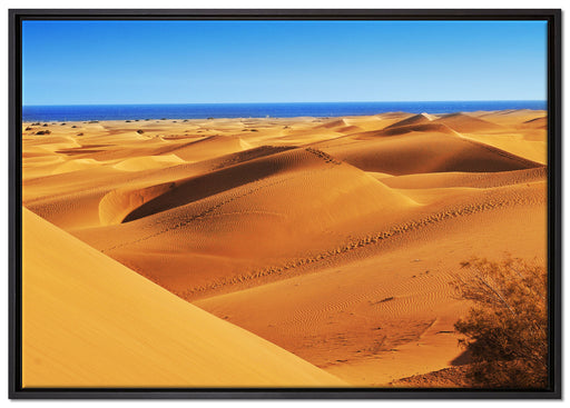 Wüste am Meer auf Leinwandbild gerahmt Größe 100x70