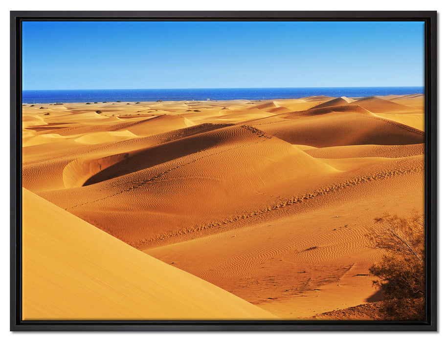 Wüste am Meer auf Leinwandbild gerahmt Größe 80x60