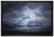 Blitze am stürmischen Himmel auf Leinwandbild gerahmt Größe 60x40