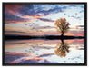 Baum spiegelt sich im Wasser auf Leinwandbild gerahmt Größe 80x60