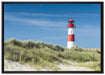 Leuchtturm hinter Dünen auf Leinwandbild gerahmt Größe 100x70