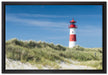 Leuchtturm hinter Dünen auf Leinwandbild gerahmt Größe 60x40