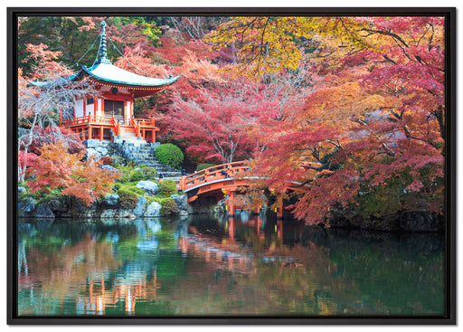 Wunderschönes Kloster in Japan auf Leinwandbild gerahmt Größe 100x70