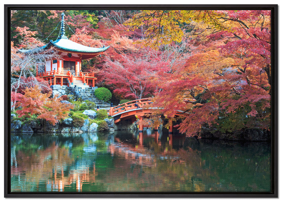 Wunderschönes Kloster in Japan auf Leinwandbild gerahmt Größe 100x70