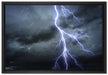 Blitz am Gewitterhimmel auf Leinwandbild gerahmt Größe 60x40