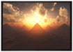 Pyramiden beim Sonnenuntergang auf Leinwandbild gerahmt Größe 100x70