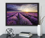 Traumhafte Lavendel Provence auf Leinwandbild gerahmt mit Kirschblüten