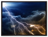 Blitzeinschlag am Himmelszelt auf Leinwandbild gerahmt Größe 80x60