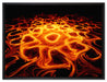 Lava Muster in der Nacht auf Leinwandbild gerahmt Größe 80x60