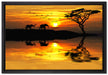 Elefanten in Afrikanischer Steppe auf Leinwandbild gerahmt Größe 60x40