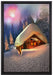 Hütte in Schneelandschaft auf Leinwandbild gerahmt Größe 60x40