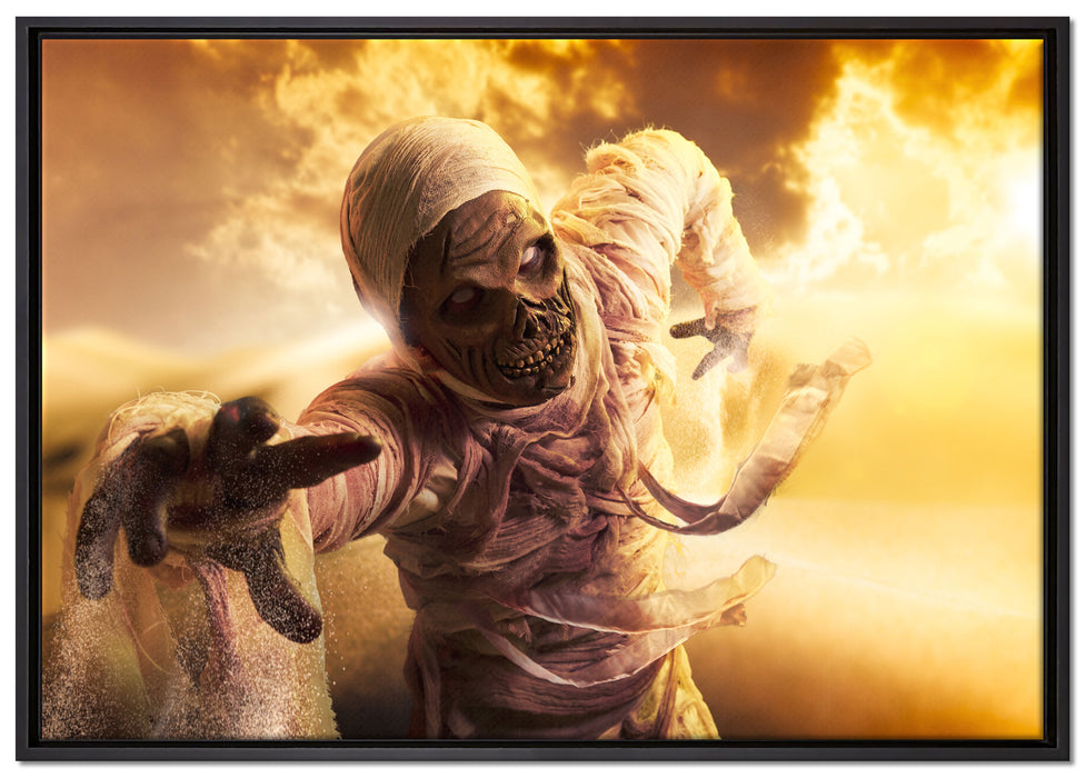 Mumie greift an auf Leinwandbild gerahmt Größe 100x70