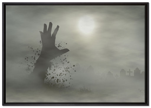 Zombie Erwachen auf Leinwandbild gerahmt Größe 100x70