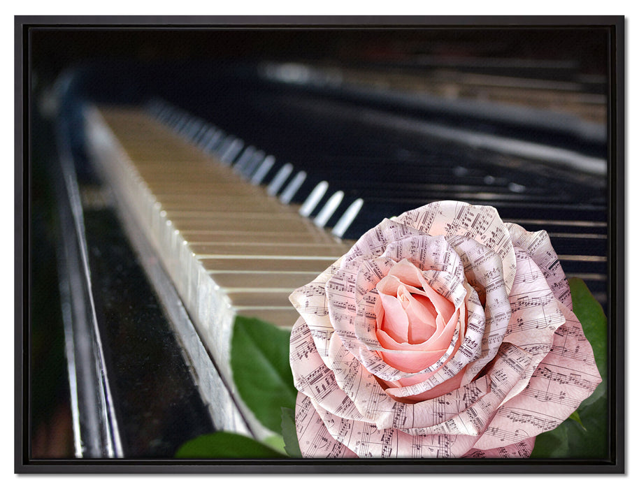 Noten Klavier auf Leinwandbild gerahmt Größe 80x60