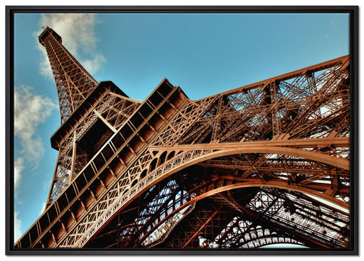Gigantischer Eifelturm Paris auf Leinwandbild gerahmt Größe 100x70