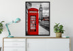 Telefonzelle London auf Leinwandbild gerahmt verschiedene Größen im Wohnzimmer