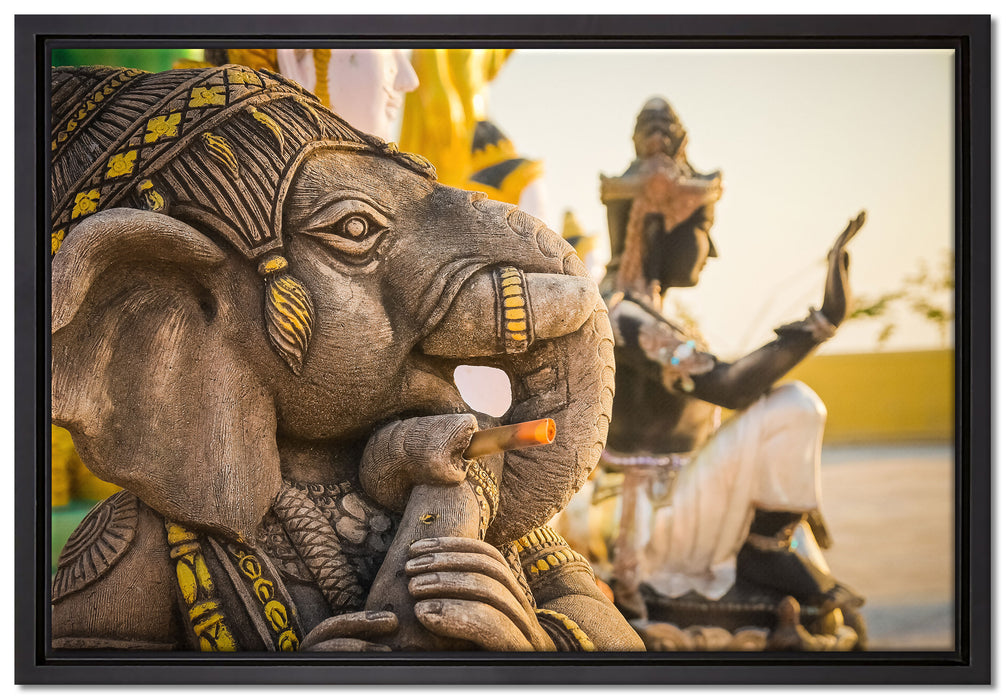 Elefantengottheit in Thailand auf Leinwandbild gerahmt Größe 60x40
