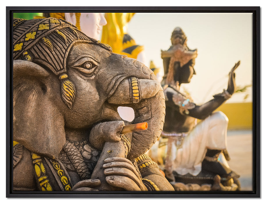 Elefantengottheit in Thailand auf Leinwandbild gerahmt Größe 80x60