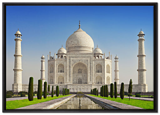 Gewaltiger Taj Mahal auf Leinwandbild gerahmt Größe 100x70