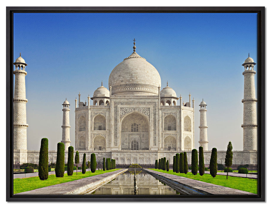 Gewaltiger Taj Mahal auf Leinwandbild gerahmt Größe 80x60