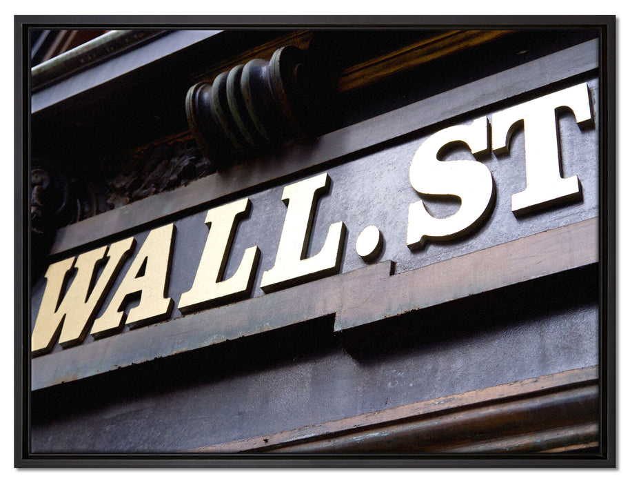 Wall Street in New York auf Leinwandbild gerahmt Größe 80x60
