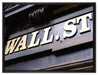 Wall Street in New York auf Leinwandbild gerahmt Größe 80x60