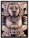 kleine Maya Skulptur auf Leinwandbild gerahmt Größe 80x60